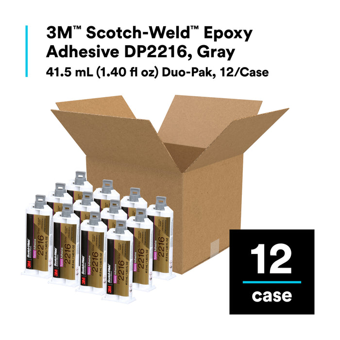 3M Scotch-Weld Epoxy Adhesive DP2216, Gray, 41.5 mL Duo-Pak