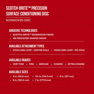 Scotch-Brite Precision Surface Conditioning Disc, PN-DH, Medium