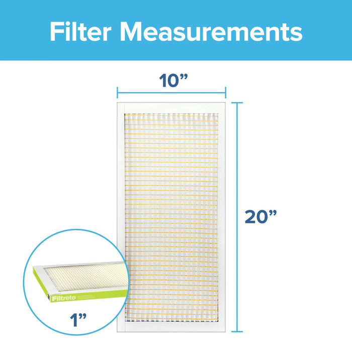 Filtrete Electrostatic Air Filter 600 MPR 9867DC-4, 10 in x 20 in x 1 in