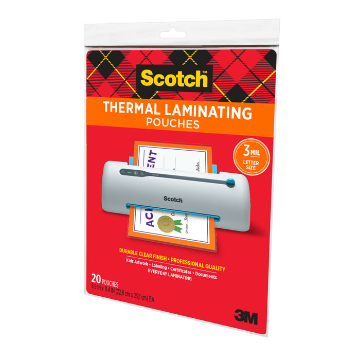 Scotch Thermal Pouches TP3854-20 Letter size