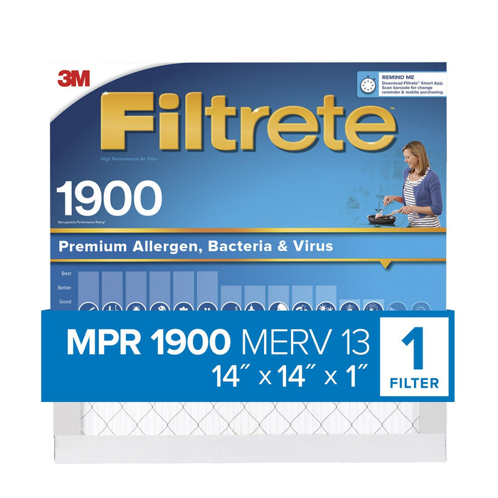 Filtrete High Performance Air Filter 1900 MPR UA11DC-4, 14 in x 14 in x 1 in