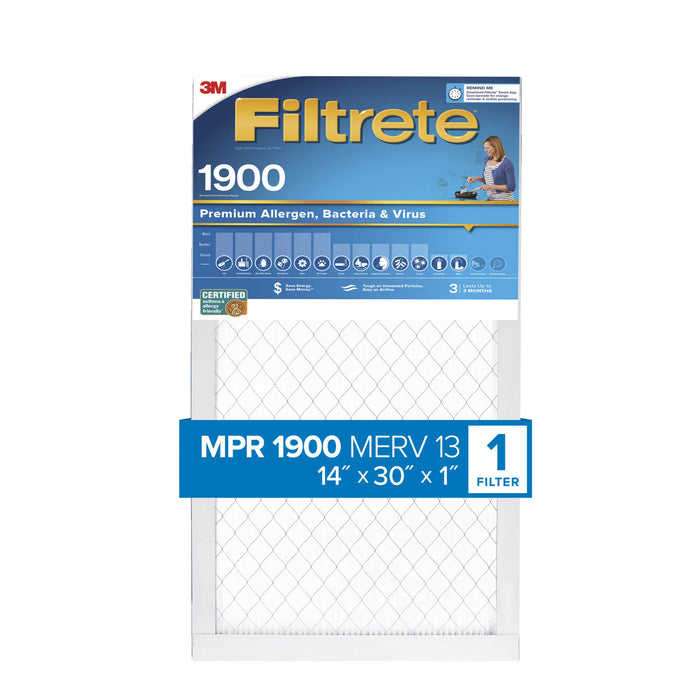 Filtrete High Performance Air Filter 1900 MPR UA24DC-4, 14 in x 30 in x 1 in