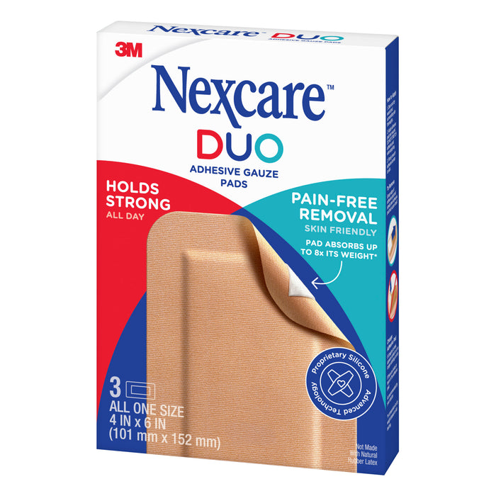 Nexcare Duo Adhesive Gauze Pads DSA46-3, 4 in x 6 in (101 mm x 152 mm)