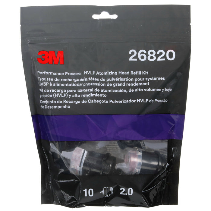 3M Performance Pressure HVLP Atomizing Head Refill Kit 26820, Red, 2.0, 10 pack