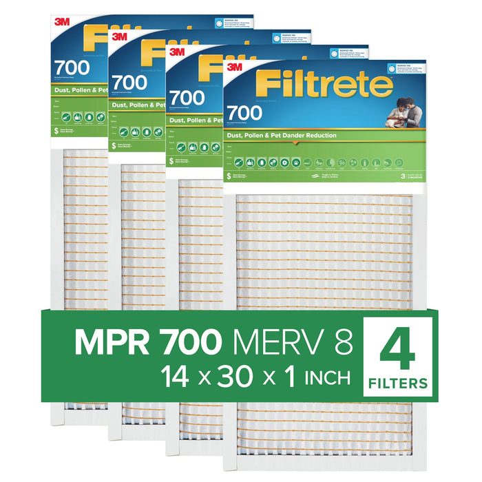 Filtrete Electrostatic Air Filter 700 MPR 724-4PK-1E, 14 in x 30 in x 1 in