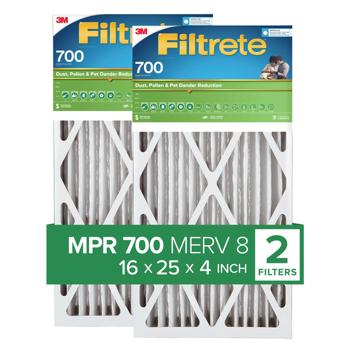 Filtrete Electrostatic Air Filter 700 MPR 701DP4-2PK1E, 16 in x 25 in x 4 in