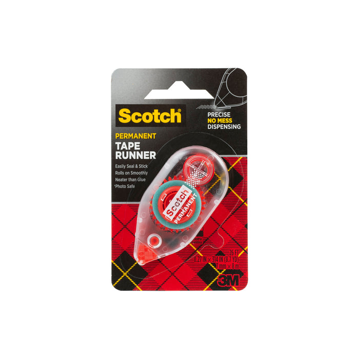 Scotch® Dbl Sided Tape Runner 6061, 0.27 in x 26 ft (7 mm x 8 m)