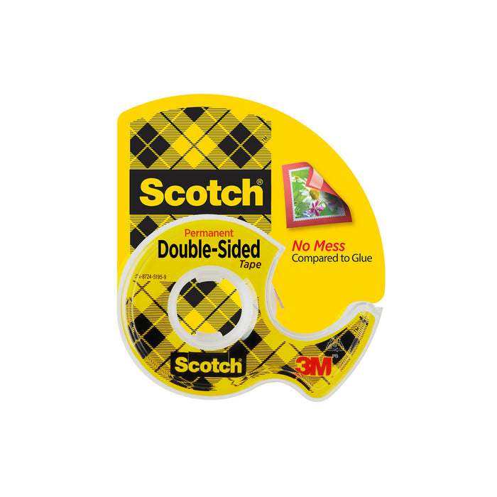 Scotch® Double Sided Tape 137, 0.5 in x 450 in (12.7 mm x 11.4 m)