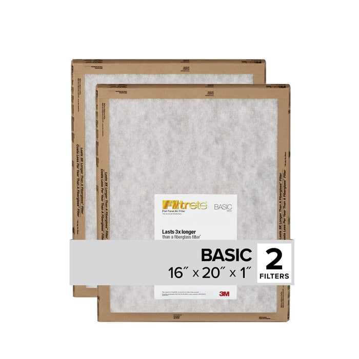 Filtrete Flat Panel Air Filter FPL00-2PK-24, 16 in x 20 in x 1 in