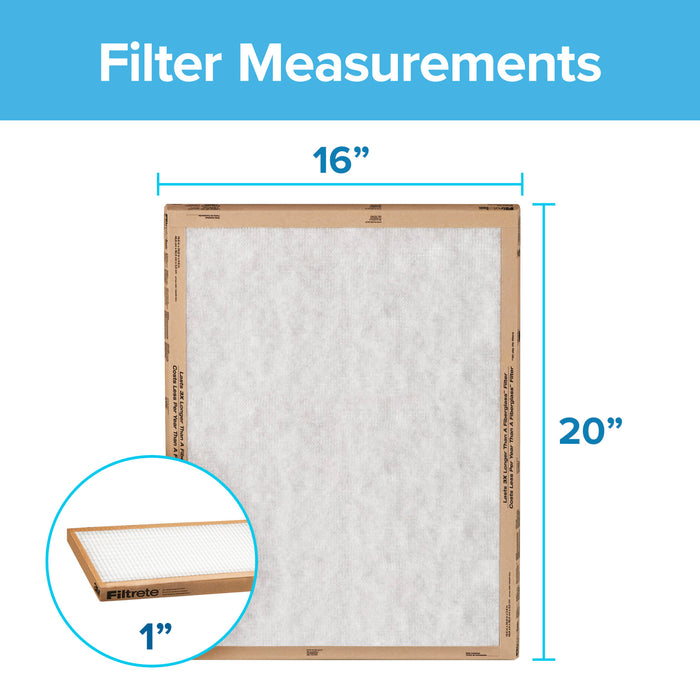 Filtrete Flat Panel Air Filter FPL00-2PK-24, 16 in x 20 in x 1 in