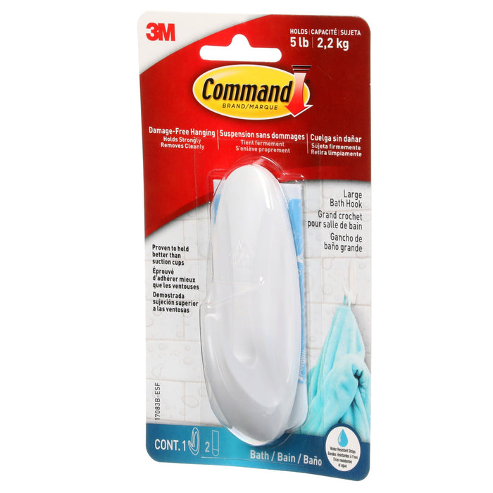 Command Large Designer Hook with Water-Resistant Strips 17083B-ESF