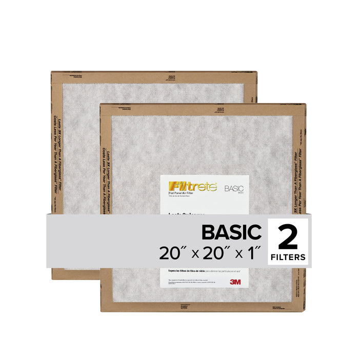 Filtrete Flat Panel Air Filter FPL02-2PK-24, 20 in x 20 in x 1 in