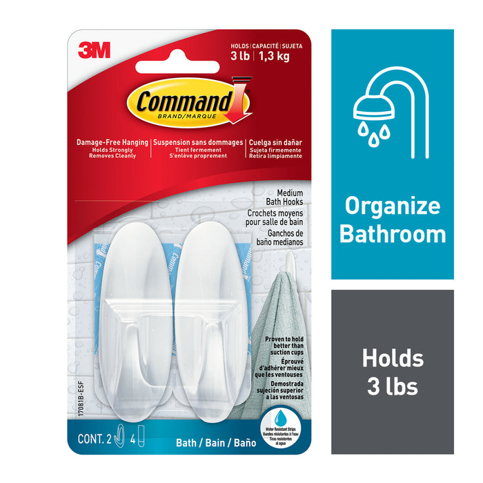 Command Designer Hook with Water-Resistant Strips 17081B-ESF