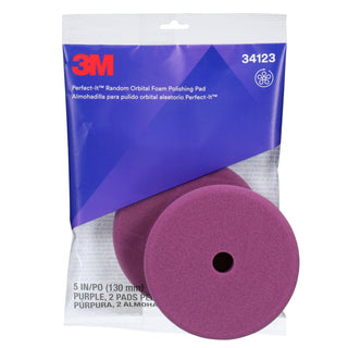 3M Perfect-It Random Orbital Foam Polishing Pad 34123, Fine, Purple, 5in
