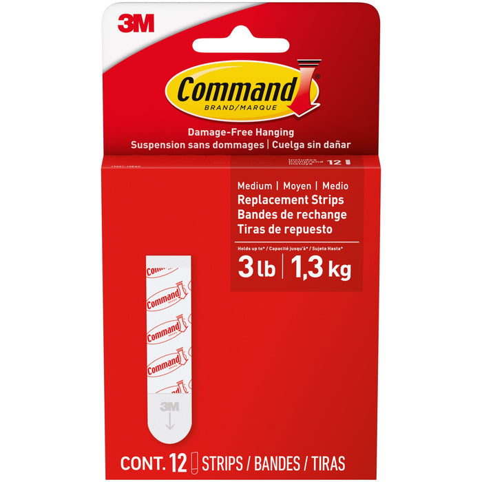 Command Medium Foam Replacement Strips 17021-12ESF, 12 Strips