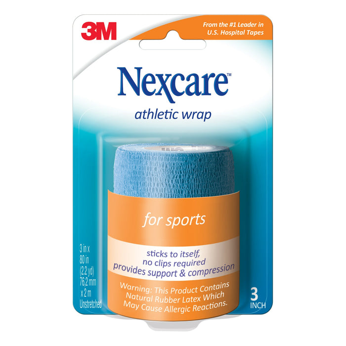 Nexcare No Hurt Wrap NHB-3, 3 in x 2.2 yd (76.2 mm x 2 m) unstretched, Blue