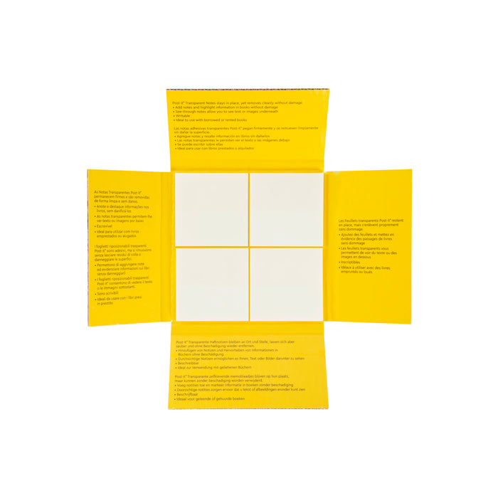 Post-it® Transparent Notes 600-TRSPT-SIOC, 2-7/8 in x 2-7/8 in (73 mm x 73 mm)