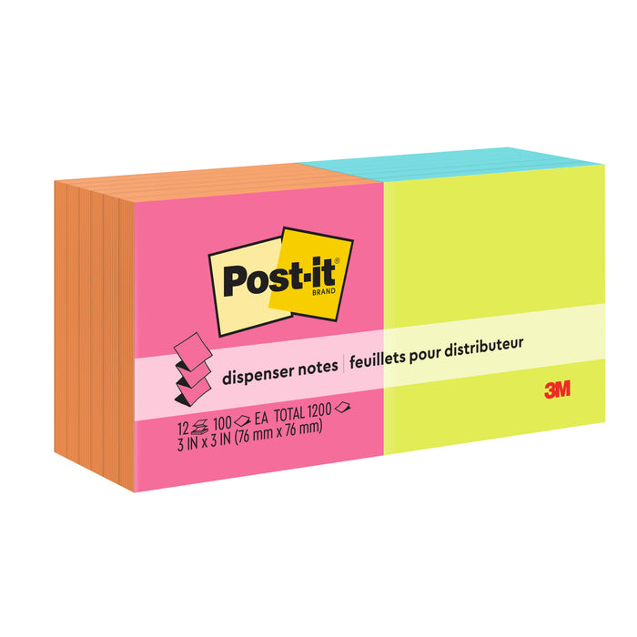 Post-it® Pop-up Notes R330-N-ALT, 3 in x 3 in (76 mm x 76 mm) Neon Colors