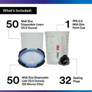 3M PPS Series 2.0 Spray Cup System Kit 26312, Midi (13.5 oz, 400 mL)