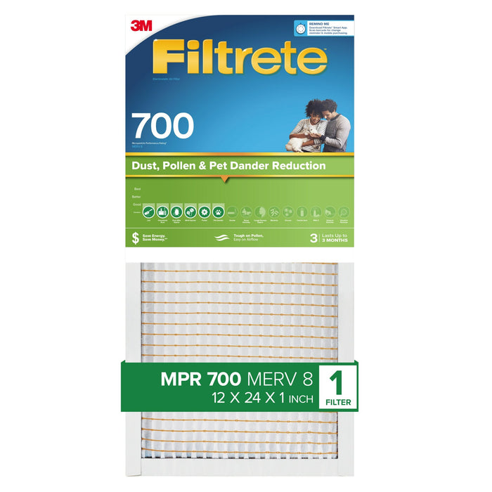 Filtrete Electrostatic Air Filter 700 MPR 720-4, 12 in x 24 in 1 in