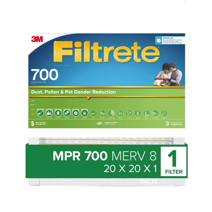 Filtrete Electrostatic Air Filter 700 MPR 702-4, 20 in x 20 in x 1 in