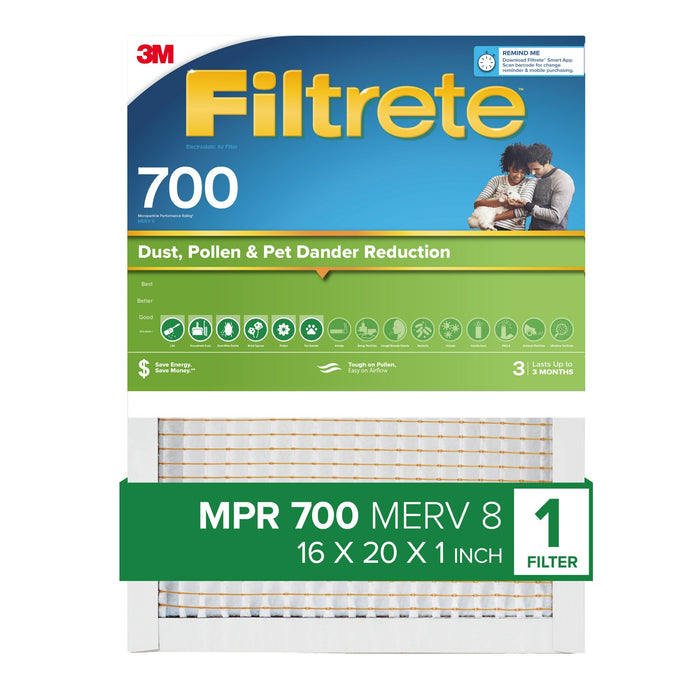 Filtrete Electrostatic Air Filter 700 MPR 700-4, 16 in x 20 in x 1 in