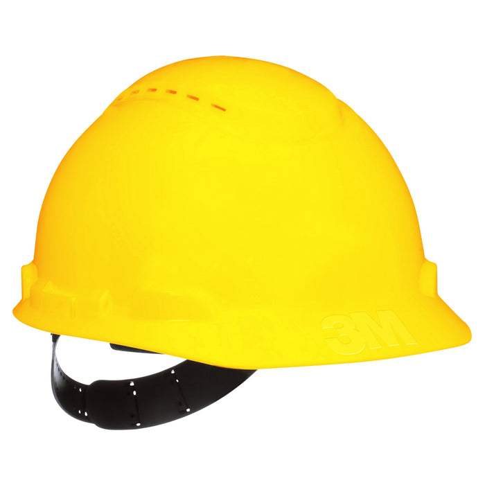 3M Vented Hard Hat CHHYH1-V-12-DC, with Pinlock Adjustment, Yellow