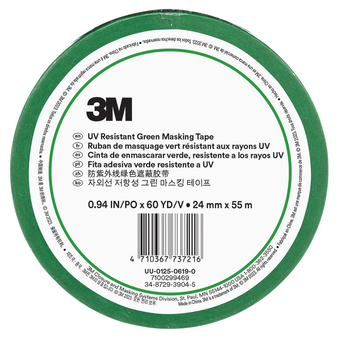 3M UV Resistant Green Masking Tape, 24 mm x 55 m
