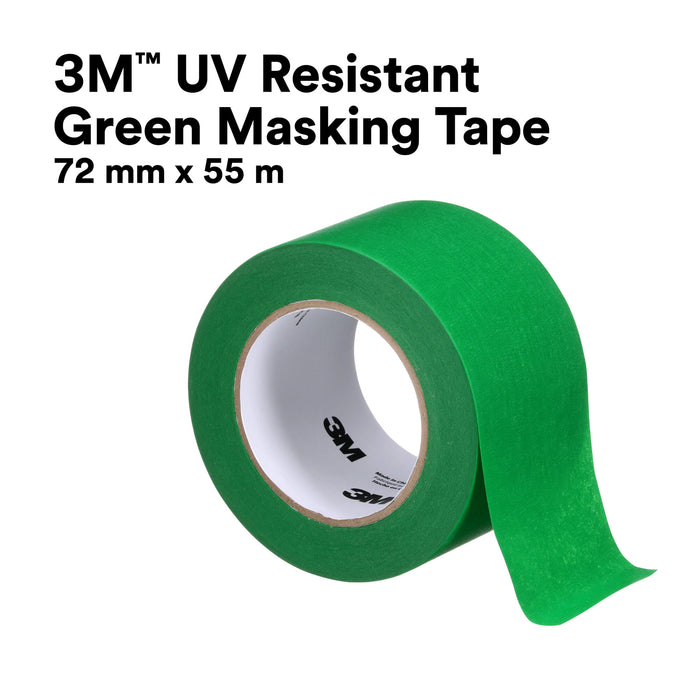 3M UV Resistant Green Masking Tape, 72 mm x 55 m