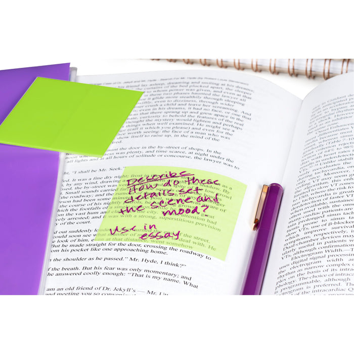 Post-it® Transparent Notes 600-8COL-SIOC, 2-7/8 in x 2-7/8 in (73 mm x 73 mm)