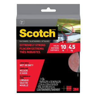 Scotch Extreme Fasteners RF6760, Clear, 1 in x 10 ft (25.4 mm x 3.04 m), 2 Rolls
