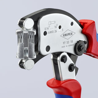 Knipex 97 53 18 8" KNIPEX Twistor®16 Self-Adjusting Crimping Pliers For Wire Ferrules