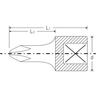 Stahlwille 01300002 44PZ Pozidriv Socket, PZ2 1/4 inch Drive