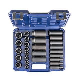 Wright Tool 40715-MC Impact Socket Set 27 PC, 6 Pt. Standard & Deep SAE