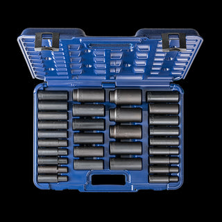 Wright Tool 40767-MC Impact Socket Set 30 Pc, 6 Pt. Deep SAE & Metric