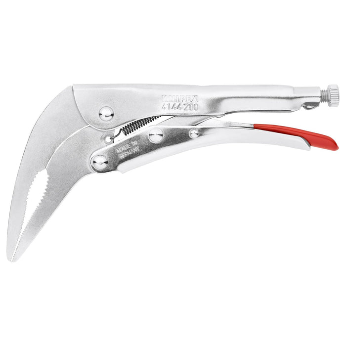 KNIPEX 41 44 200 8" Angled Long Nose Locking Grip Pliers