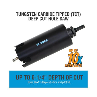 Spyder 600828 2-3/8 Inch Tungsten Carbide Tipped Deep Cut Hole Saw