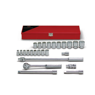 Wright Tool 424 12-Point Standard Socket Set 25 Piece
