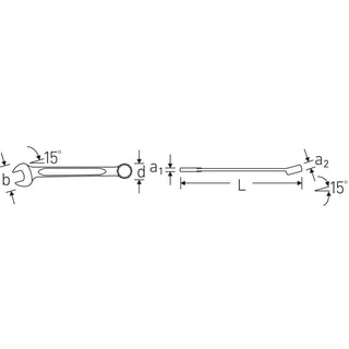 Stahlwille 40581616 130aSP Spline drive combination Spanner, 8 Spline size