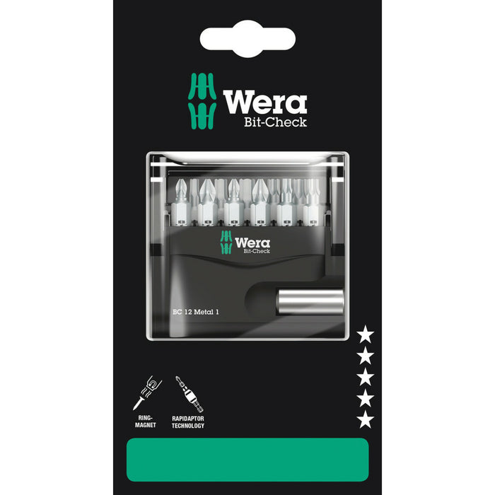 Wera Bit-Check 12 Metal 1 SB, 12 pieces