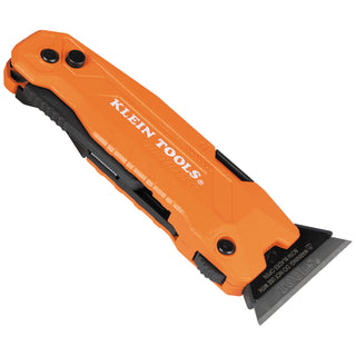 Klein Tools 44306 FLICKBLADE 2-in-1 Utility Knife & Scraper with Blade Storage