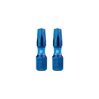 Spyder 19038 Mach-Blue SQ3 1/4-in x 1-in Square Impact Driver Bit 2 Piece