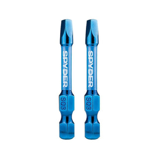 Spyder 19050 Mach-Blue SQ3 1/4-in x 2-in Square Impact Driver Bit 2 Piece