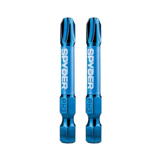 Spyder 19047 Mach-Blue PH3 1/4-in x 2-in Phillips Impact Driver Bit 2 Piece