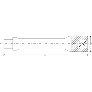 Stahlwille 15010001 559 Extension, 3/4" - 200 mm OAL