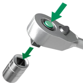Stahlwille 13261010 517QR Flexible Joint Fine Tooth Ratchet, 1/2" Drive