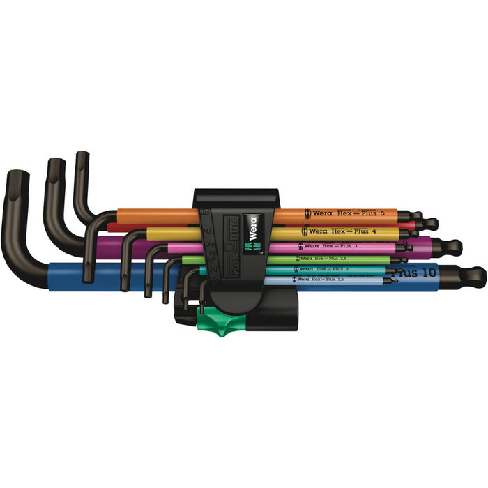 Wera 950/9 Hex-Plus Multicolour 1 L-key set, metric, BlackLaser, 9 pieces