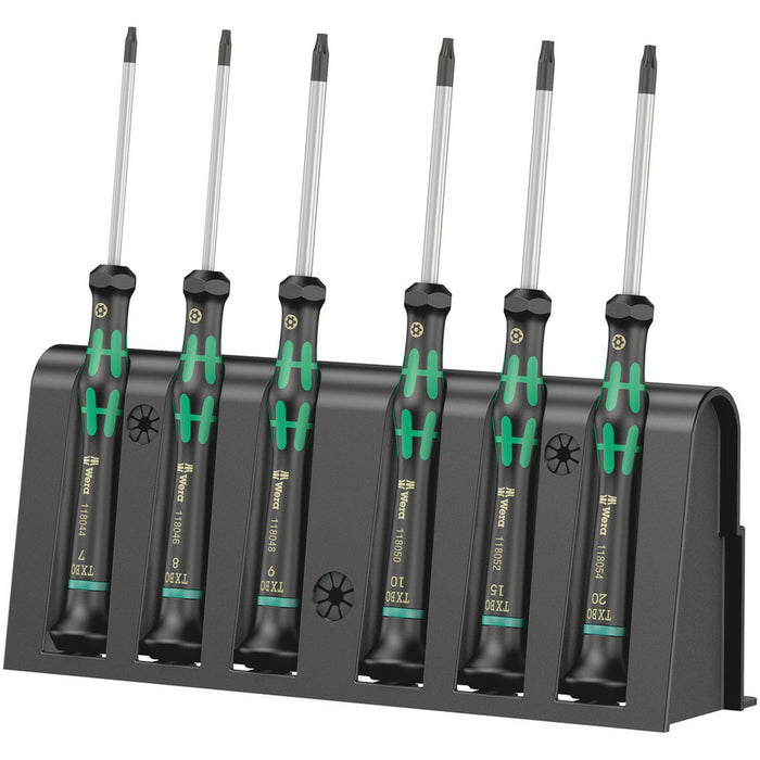 Wera 2067/6 TORX® BO Screwdriver set and rack for electronic applications, 6 pieces