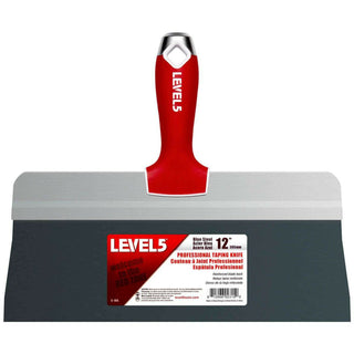 Level5 5-184 12" Blue Steel Big Back Taping Knife with Soft Grip Handles