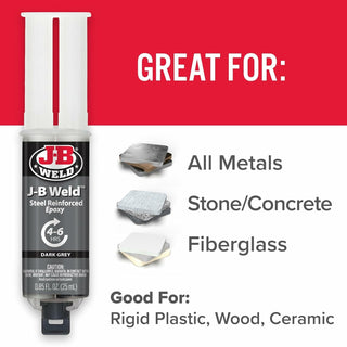 J-B Weld 50165 Steel Reinforced Epoxy Syringe, 25 mL